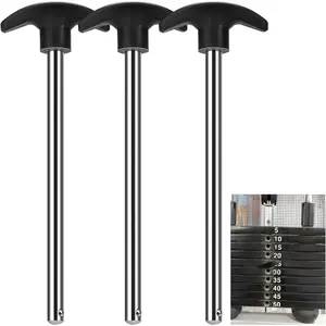 3pcs Weight Stack Pin, Gym Pins for Weight Stack,Weight Lifting Pins for Universal Home Commercial Gym Strength Training Equipment Machine Pin Insert Accessories（3/8 " Diameter / 6 " Locking Space）