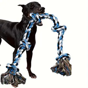 Durable Polyester Dog Rope Toys, Tough Chewable Tug Rope, for Aggressive Chewing, Teeth Cleaning, Tether Ball for Large Breeds, Heavy-Duty Play and Exercise fengshui ornament heal stone silk  flowers home table decoration artificial eternal  roses gift 12