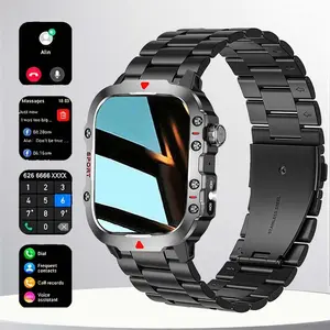 Smart Watch With LED Light BT-compatible 2.01 Inch HD Screen Connectivity Multi-Sport Modes Call Message Alerts Custom Wallpaper Compatible IOS/android Smartwatch Men