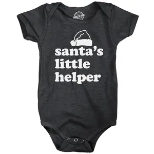 Santas Little Helper Bodysuit Funny Christmas Graphic Novelty Jumper for Infants Funny Baby Onesies Christmas Clothes for Baby Funny Sarcastic Onesie Novelty Onesie Black -
