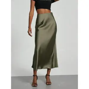 Women's Fashion Casual Stretch Silk Satin Texture Satin Skirt Women's Fashion Casual Stretch Silk Satin Texture Satin Skirt