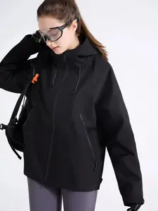 Women's Chic Solid Jacket Outdoor Lightweight Windproof Waterproof Long Sleeve Sports for Cycling Snow Skiing Sportwear Fall and Winter Outerwear weather ready lightweight layer seasonal staple, Trendy, Modern