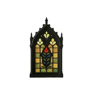 Cross-border new product black wooden Gothic door frame wall hanging shelf, simple home furnishing bed and breakfast bedroom decoration Room Accessories