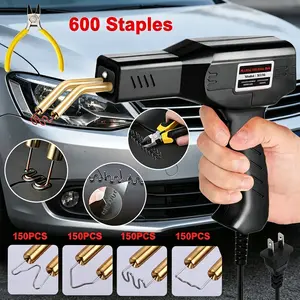 Professional Plastic Welding Kit Hot Staple Gun for Bumper Fairing Repair ABS PP PE Restoration Tool with 600 High-Temp Staples