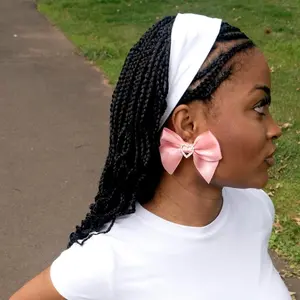 pink bow earrings