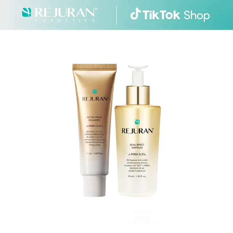 REJURAN Recovery Duo Set Enhanced – c-PDRN Powered Dual Effect Ampoule 50ml + Active Cream Enhanced | Two-Step Anti-Aging & Radiance Routine