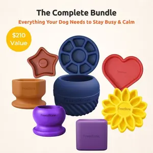 Freezbone Complete Dog Enrichment Bundle – 8 Slow Feeder & Frozen Treat Toys for Dogs 25–75 lbs