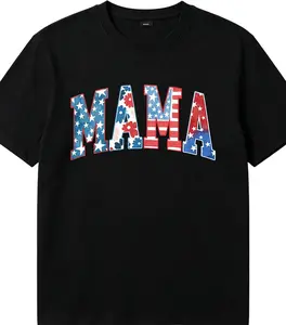 Mother's Day Gift Vintage Mama Floral Patriotic Graphic Tee - Commemorative America 250 Premium Cotton T-Shirt tiktokshopspringglowup