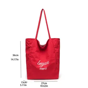 Striped Reversible Shoulder Bag - New Minimalist Canvas Tote for Students, Ideal for Class and Commute, Stylish and Versatile Handheld Design