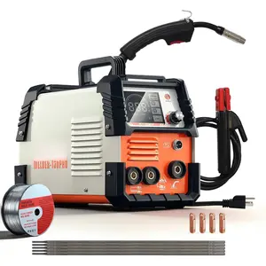 130A MIG Welder 110V, Flux Core Welder with Digital Display, 3-in-1 Gasless MIG/Lift TIG/Stick Welding Machine, IGBT Inverter Portable Mini Welder for  DIY, with Gloves & Mask