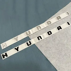 3D Metal Car Trunk Emblem Decal Letters Sticker Badge Accessories For Hyundai IONIQ Sonata Elantra Grandeur i20 i10 SantaFe i30 Palisade Bayon HB20 KONA Tucson Stargazer Staria Exter Inster Creta NEXO Casper iMax Veloster Venue Accent Aslan Equus i40