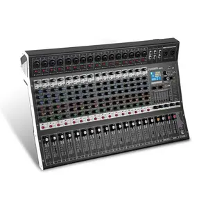 16-Channel Professional Audio Mixer with Digital USB, Wireless Bluetooth, Echo Delay Effect, 48V Phantom Power & Stereo Output for Recording, Podcasting, Smartphone Karaoke
