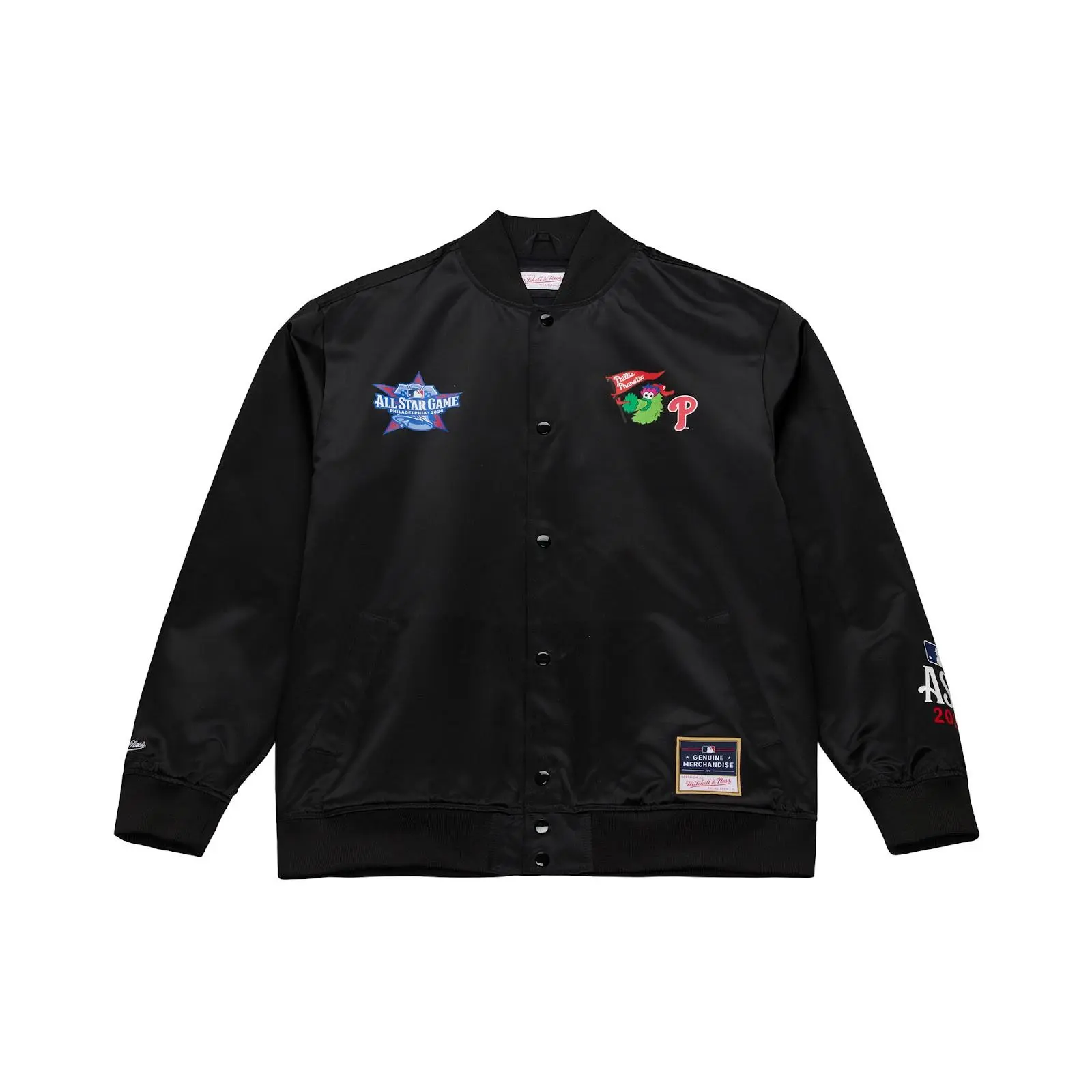Philadelphia Phillies 2026 MLB All-Star Game Black Phanatic Lightweight Full-Snap Jacket Throwback Outerwear Vintage Fan Gear Mitchell & Ness