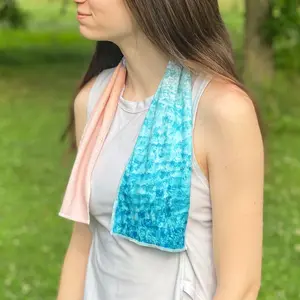 Small Cooling Towel SHAKEitCOOL (32" x 6") UPF40 Sun Protection | Cooling Lightweight Breathable Sun Protection Shawl Summer UPF Migraine Gardening Sports Yoga Gym Outdoors Camping Adults Kids Cooling Pilates Fishing Hiking