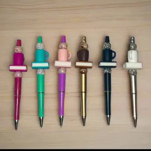 Bookish Beaded Pens - Assorted Colors with Unique Bead Designs and Decorative Elements