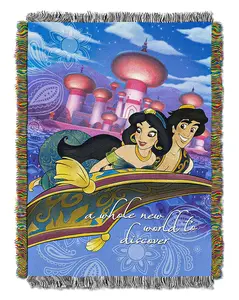Disney Aladdin A Whole New World Tapestry Fleece Throw Blanket  46" x 60"
