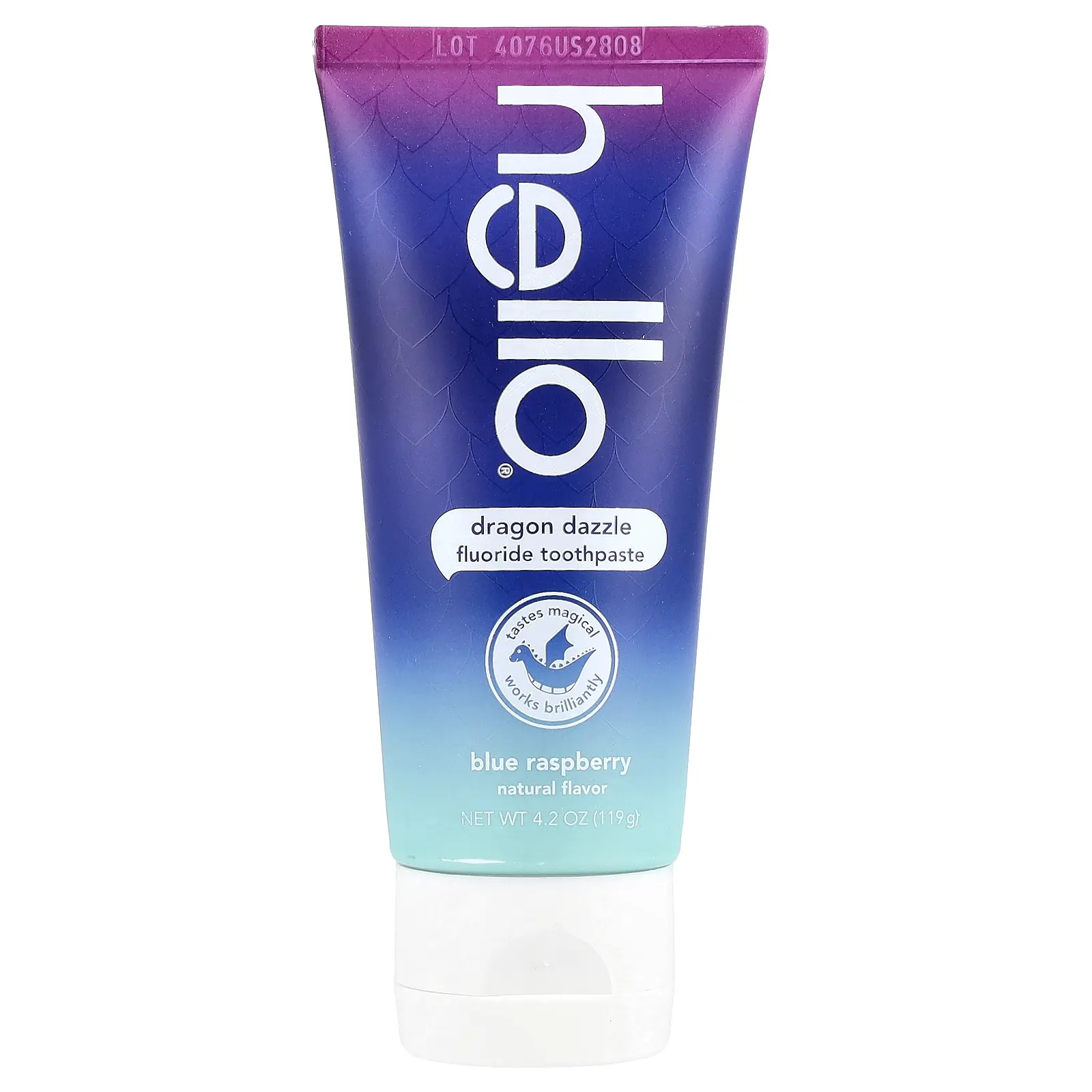 Hello Kids, Fluoride Toothpaste, Dragon Dazzle, Ages 2+, Blue Raspberry, 4.2 oz (119 g)