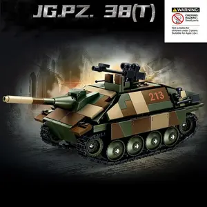 Chaser Tank Destroyer Building Block Set, Military Series, Assembling Toy, Track Movement, Rotating Barrel, Stable Design, Creative Desktop Decor, Creative Building Blocks