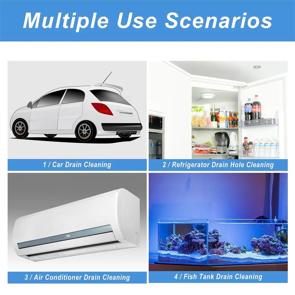 1PCS (78 inches) Car sunroof drain cleaning tool, detail car wash brush, long tube cleaner for cleaning windshield drain holes, flexible downspout drain brush, essential car gadgets for the rainy season, refrigerator drains, fish tanks