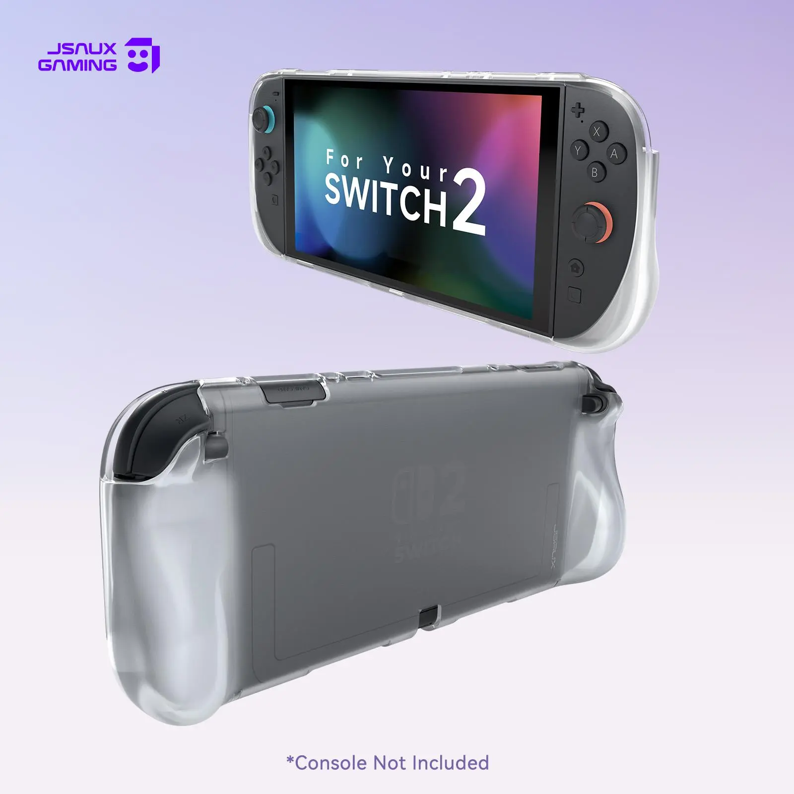 JSAUX Transparent Shockproof Protective Case for Nintendo Switch 2 2025 - Handheld Console & JoyCon Controller Cover, Slim Skin Shell Accessory with Shock-Absorption for Enhanced Protection