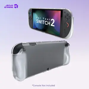 JSAUX Protective Case Designed for Nintendo Switch 2 2025, Portable Clear Cover Compatible for Switch 2 Case and JoyCon Controller, Accessories with Shock-Absorption and Slim Skin Shell-Clear