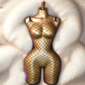 V02 Lunar Veil Date Night Outfit, Stretchy Fishnet Bodysuit, Fishnet Lingeries Fish Net Underware NetLingeries|     Stretchy Lingerie, Versatile, Perfect for Dates & Anniversaries, Valentines Gift Womenswear Teddy Sexy Lace and Set intimate wear charm