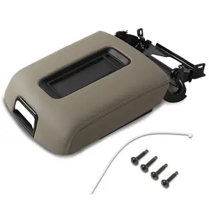 CROSSDESIGN Center Console Armrest Lid Leather Fit For Chevrolet Suburban GMC 2015-2019