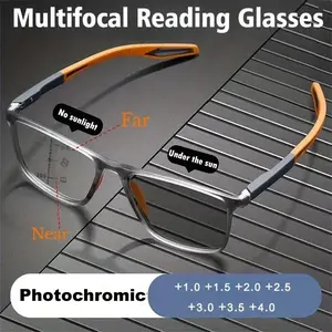 Photochromic TR90 Anti-blue Light Multifocal Reading Glasses New Progressive Near Far Eyewear Men Women Sports Eyeglasses