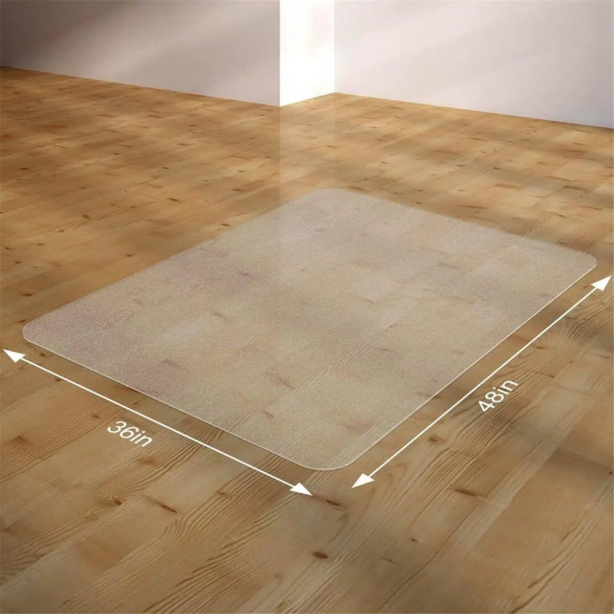 Direct Wicker 48" X 36" in PVC Plastic Chair Mat, Rectangle Floor Protector for Hard Floors, Waterproof & Scratch Resistant, Sustainable Source, 1.6mm Thick, Floor Mat