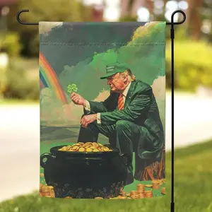 Seasonal Trump Garden Flag - MAGA St. Patrick's Day - 12 Months of Winning!Garden Flag