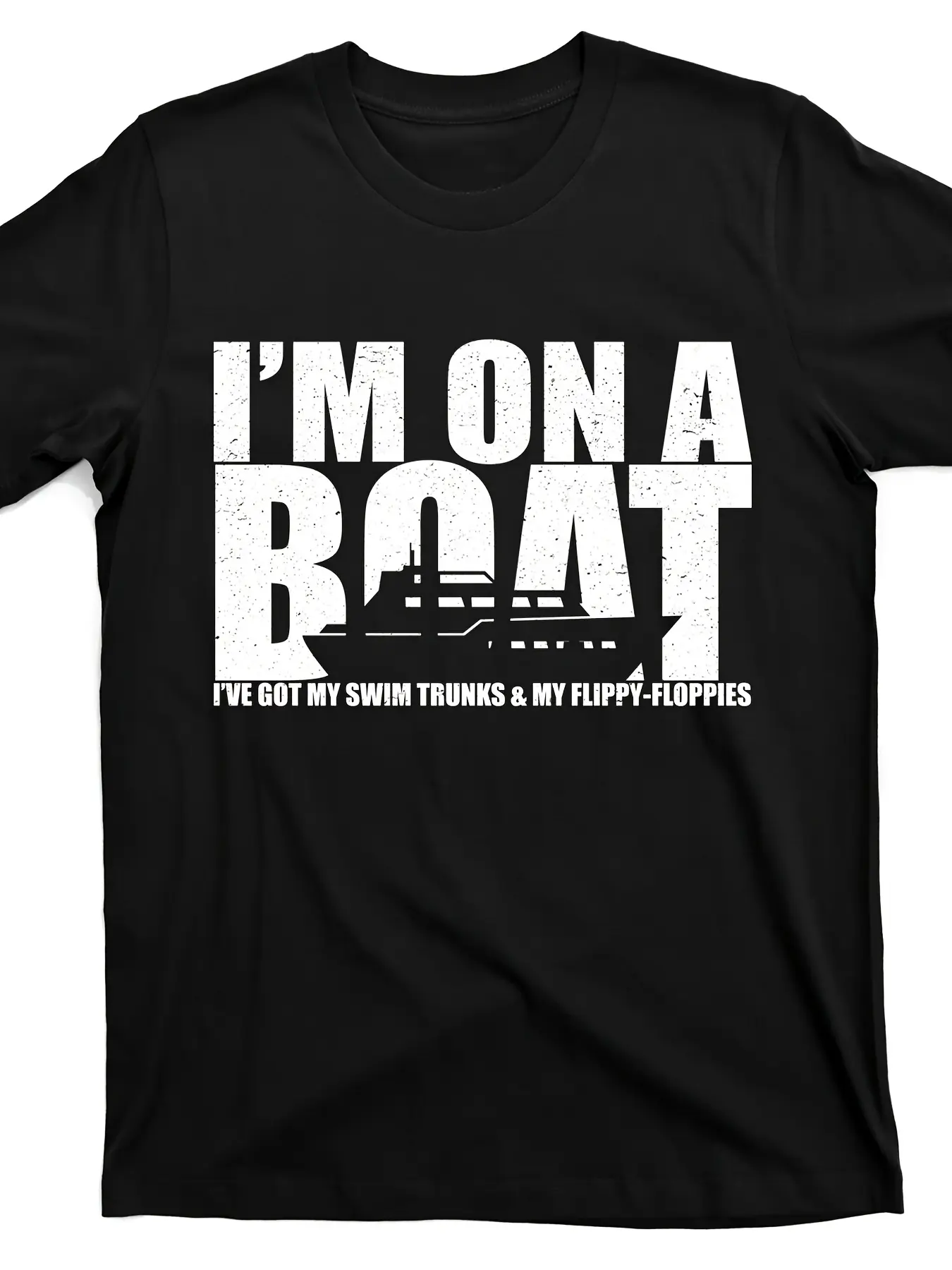 Men's Funny _I'm On A Boat_ Cruise Vacation T-Shir unisex soft cotton short sleeve t shirt, vintage graphic casual tee for men women teens, perfect birthday holiday gift for camping travel gym daily street  wear