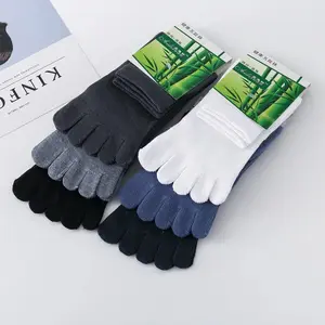 1 Pairs/ 6 Pairs Toe Socks Men Five Fingers Socks Breathable Cotton Socks Sports Running Solid Color Black White Grey Blue Khaki Coffee Socks Male dots  socks  sport