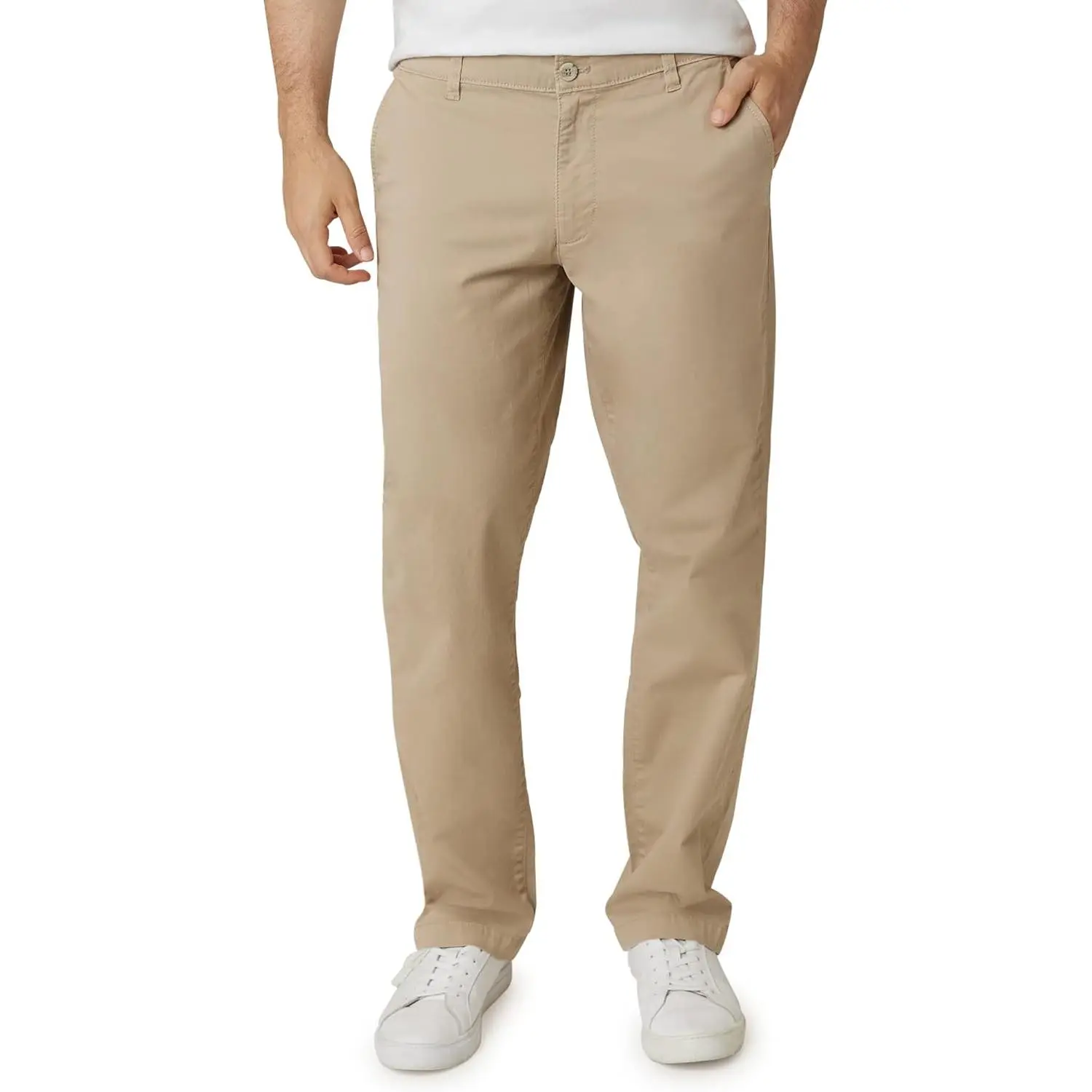 Chaps Men's Pants - Straight Fit 5-Pocket Comfort Stretch Chino Pants for Men - Men's Fashion Straight Leg Cotton Chinos