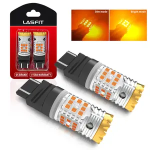 Lasfit 4257 4257NA CANBUS Error-Free LED Turn Signal Lights - Anti Hyper Flash, Amber Yellow, 2 Bulbs, LED Car Lights