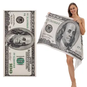 New Dollar Pattern Microfiber Beach Towel - Oversized Quick-Dry Bath Towel - Soft Absorbent Towel for Travel, Pool, and Beach
