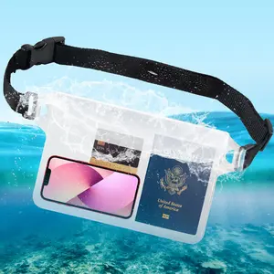 Waterproof Surfing Waist Bag, Adjustable Strap Clear Phone Bag, Fanny Pack for Swimming, Rafting, Kayaking, Camping, Dry Bags Waterproof