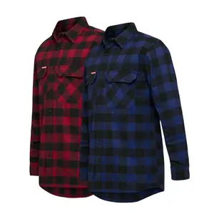 Hard Yakka Check Flannel Long Sleeve Shirt Button Work Hard Fashion Y07295