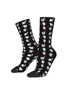 Tooth Teeth Dental Braces Socks |, Elastane, Knit Fabric, All Over Print, Hand Wash or Professional Dry Clean, Perfect for Me