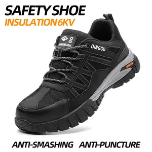 Men's Durable Work Sneakers - Breathable mesh safety shoes with steel toe protection for a casual look. With a non-slip EVA sole, they offer year-round comfort. A perfect Fathersdaygift.