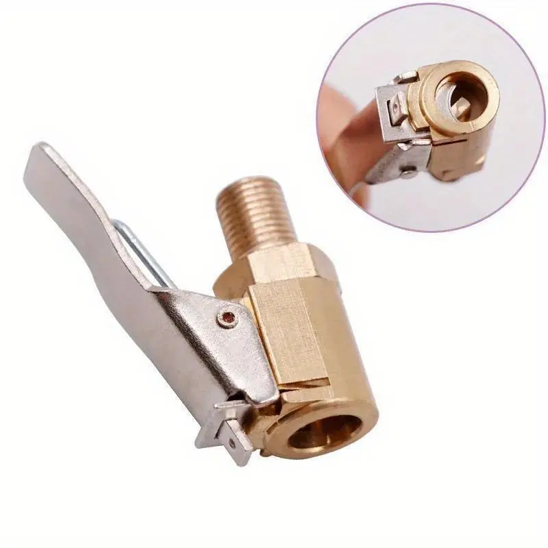 Car Tire Air Chuck Inflator Pump Valve Connector Clip-on Adapter Car Brass 8mm Tyre Wheel Valve For Inflatable Pump Dropship