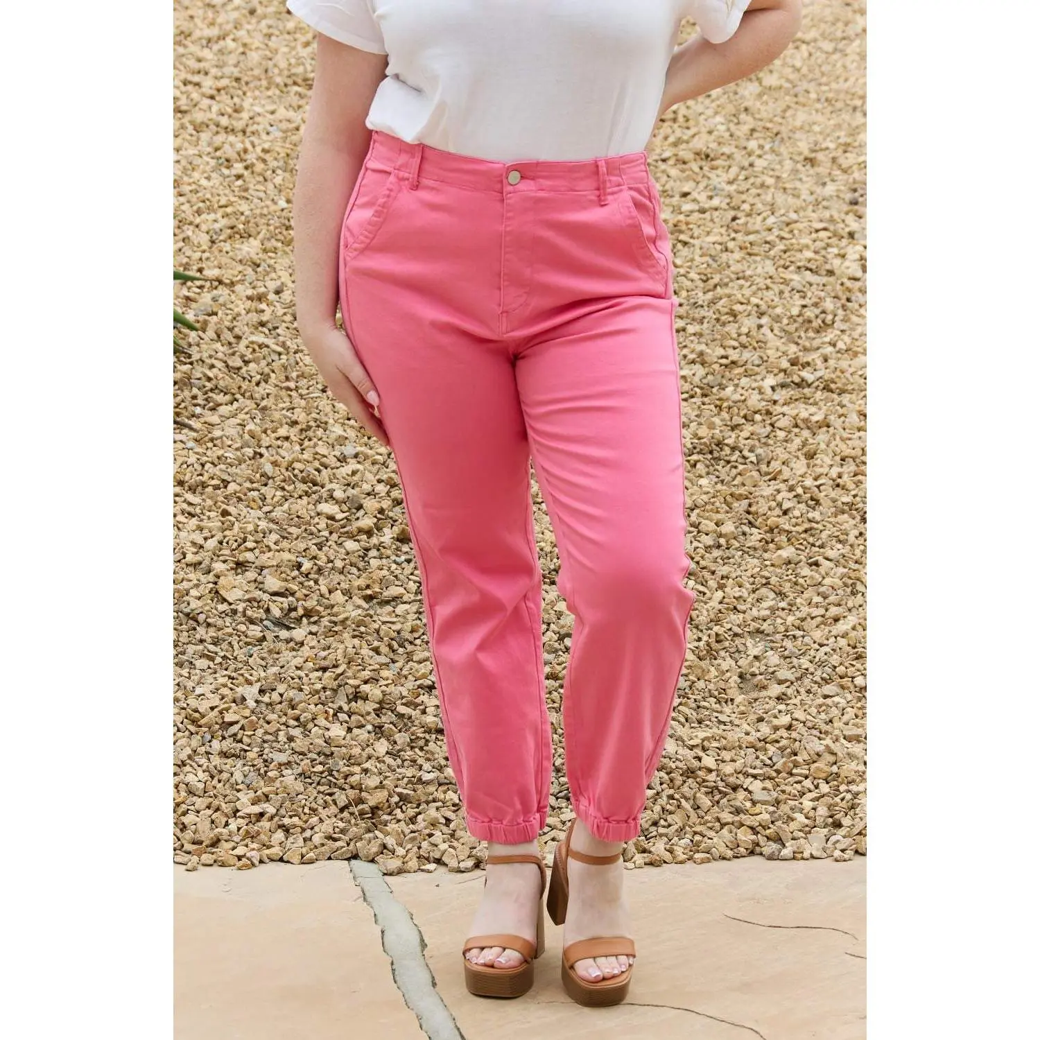 RISEN Caroline Full Size High Waisted Jogger Jeans