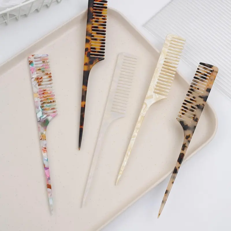 Leopard Pattern Anti-Static Hair Comb Set, Hair Styling Tool for Women & Men
