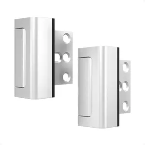 2Pack Home Security Door Reinforcement Lock Childproof, Door Locks for Kids Safety, Door Lock Latch Stopper for Front Door Inside Top of Door, Aluminum Construction Finish