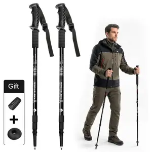Aluminum Trekking Poles Adjustable Height Hiking Walking Sticks Lightweight for Men Women Portable for Backpacking Camping Outdoor Gear