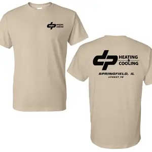 Heating and Cooling T-shirt, 2 Sides Print HVAC Logo Text Graphic Tee, Soft Cotton Blend Unisex T Shirt, Technician Street Wear Graphic Tee, Summer Outfits Gift for Men HVAC Tech