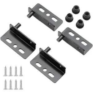 4Pcs Pivot Hinges with Bushing, Heavy Duty Concealed Shaft Door Hinges, for Wood Doors, Cabinets, Drawers, Furniture, Showcase, Wardrobe, etc, Black