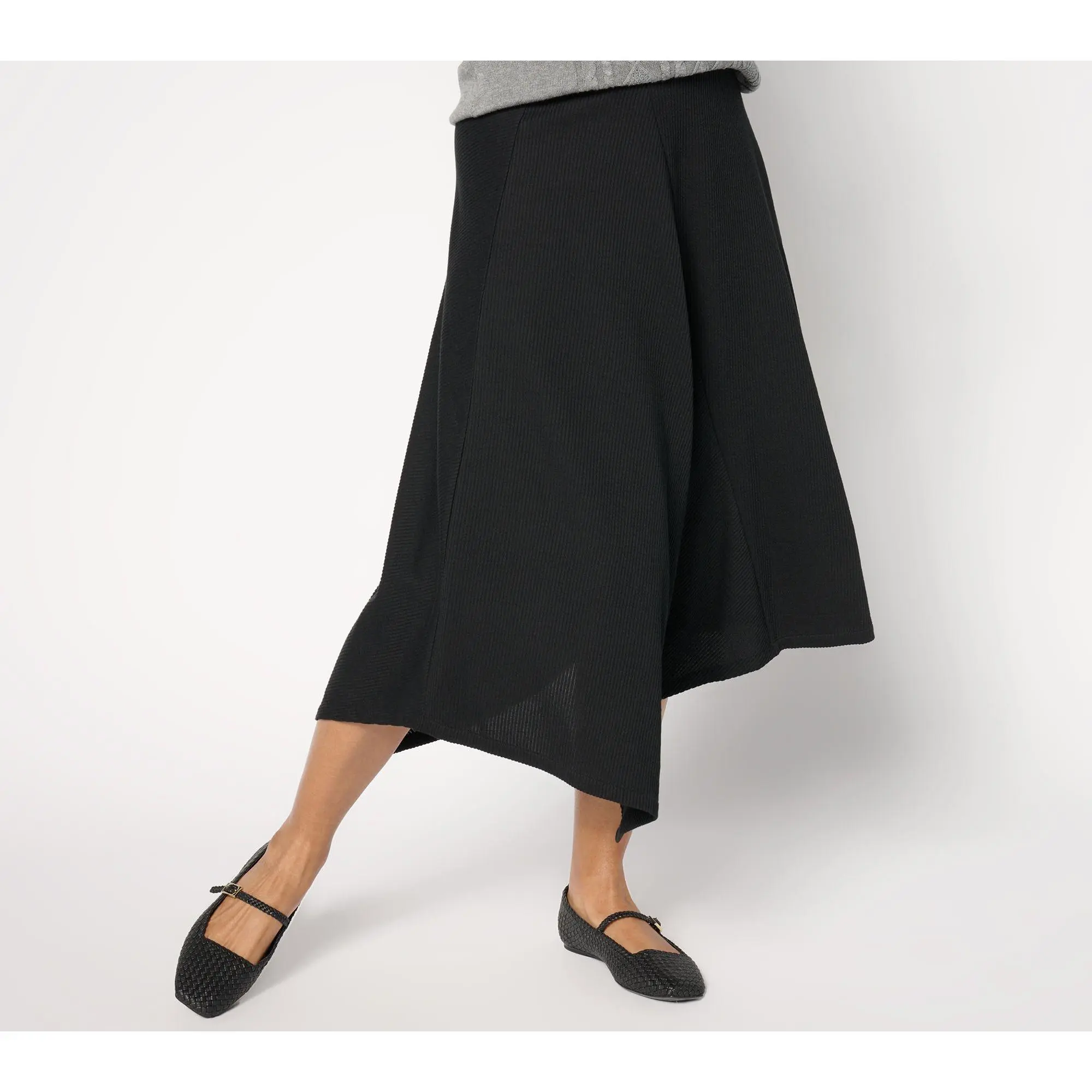 BEAUTIFUL by Lawrence Zarian Petite Asymmetric Rib Knit Skirt