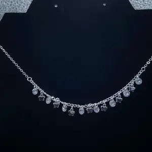 Silver Charming Necklace with Attractive Trinkets