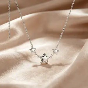 Oufer Bubble Stars Necklace Stainless Steel Non Tarnish Waterproof Necklaces
