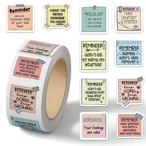 500 Sheets Roll Adhesive Notes, Cute Envelope Seals, Inspirational Stickers, Beautiful Sticky Notes, New Design Tape for Handbooks, Book Accessories